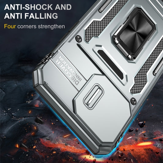 For iPhone 16 Pro Max Armor PC + TPU Camera Shield Phone Case(Grey) by buy2fix