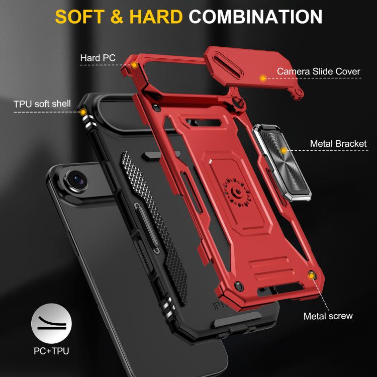 For iPhone Air Armor PC + TPU Camera Shield Phone Case(Red) - iPhone Air Cases by buy2fix | Online Shopping UK | buy2fix
