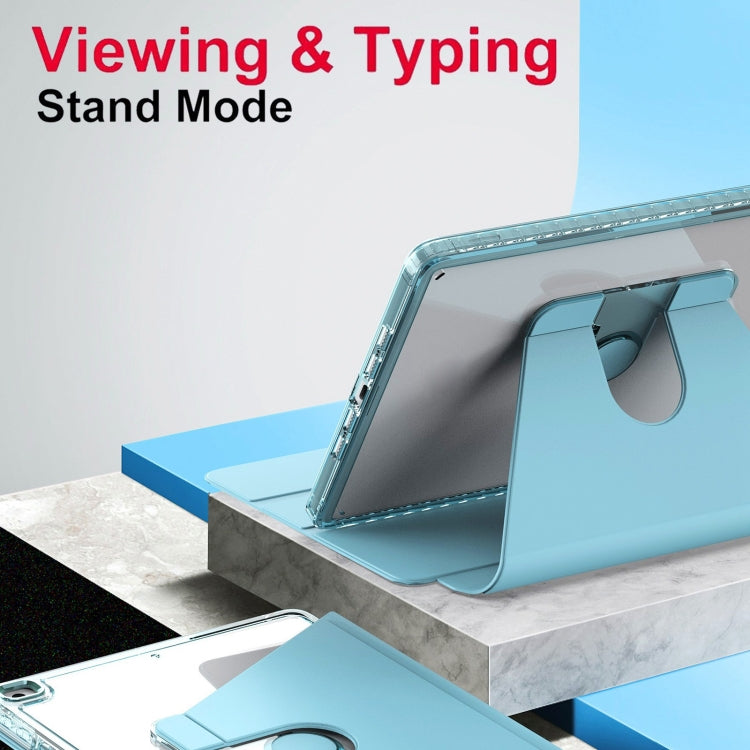 For iPad 10.2 2021 / 2020 / 2019 Clear 360 Rotation Stand Smart Leather Tablet Case(Purple) - iPad 10.2 Cases by buy2fix | Online Shopping UK | buy2fix