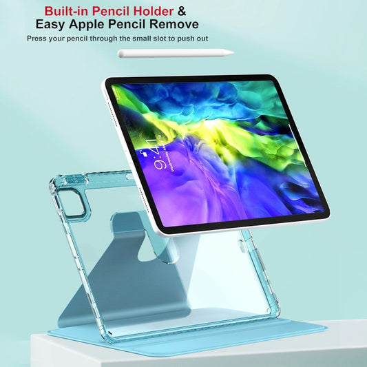 For iPad Pro 11 2022 / 2021 / 2020 Clear 360 Rotation Stand Smart Leather Tablet Case(Baby Blue) - iPad Pro 11 (2022/2021) Cases by buy2fix | Online Shopping UK | buy2fix