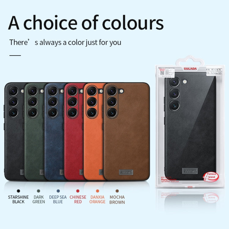 For Samsung Galaxy S25 Ultra 5G SULADA Shockproof TPU Hybrid Handmade Leather Phone Case(Brown) by SULADA