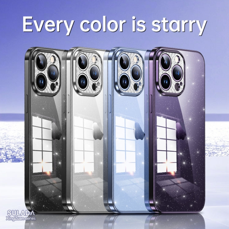 For iPhone 14 SULADA Electroplated Transparent Glittery TPU Phone Case(Silver) - iPhone 14 Cases by SULADA | Online Shopping UK | buy2fix