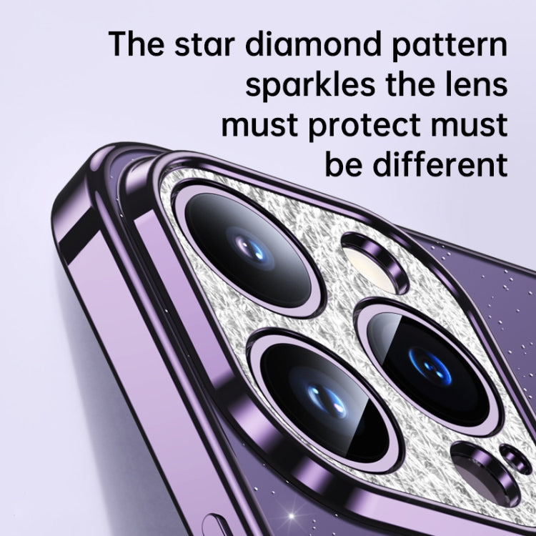 For iPhone 14 SULADA Electroplated Transparent Glittery TPU Phone Case(Silver) - iPhone 14 Cases by SULADA | Online Shopping UK | buy2fix