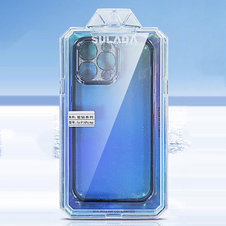 For iPhone 14 SULADA Electroplated Transparent Glittery TPU Phone Case(Silver) - iPhone 14 Cases by SULADA | Online Shopping UK | buy2fix