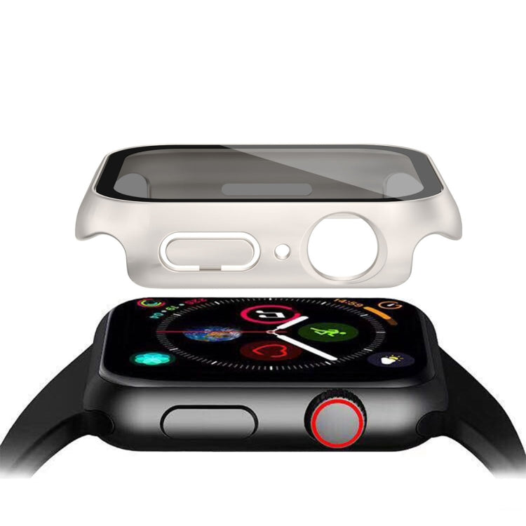 For Apple Watch Ultra 3 / 2 / 1 49mm Frosted PC + Anti-spy Tempered Film Integrated Watch Protective Case(Starlight Silver) by buy2fix