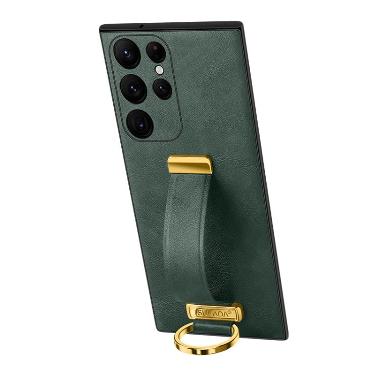 For Samsung Galaxy S23 Ultra 5G SULADA PC Hybrid Leather Texture Skin Feel Shockproof Phone Case(Green) - Galaxy S23 Ultra 5G Cases by SULADA | Online Shopping UK | buy2fix