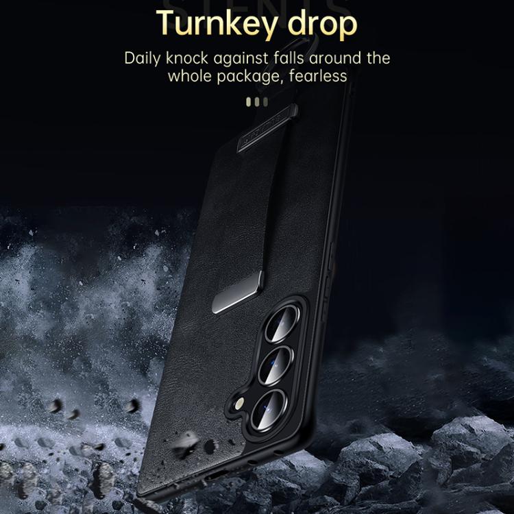 For Samsung Galaxy S23 Ultra 5G SULADA PC Hybrid Leather Texture Skin Feel Shockproof Phone Case(Black) - Galaxy S23 Ultra 5G Cases by SULADA | Online Shopping UK | buy2fix