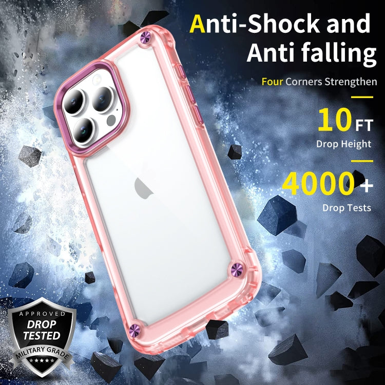 For iPhone 16 Pro Max Skin Feel TPU + PC Phone Case(Transparent Pink) by buy2fix