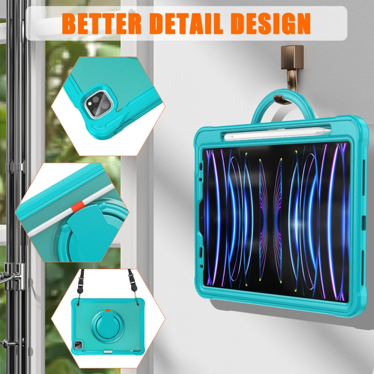 For iPad Air 2022 10.9 / Pro 11 2022 Heavy Duty Hybrid Tablet Case with Handle & Strap(Light Blue) - iPad 2025 / 2022 Cases by buy2fix | Online Shopping UK | buy2fix