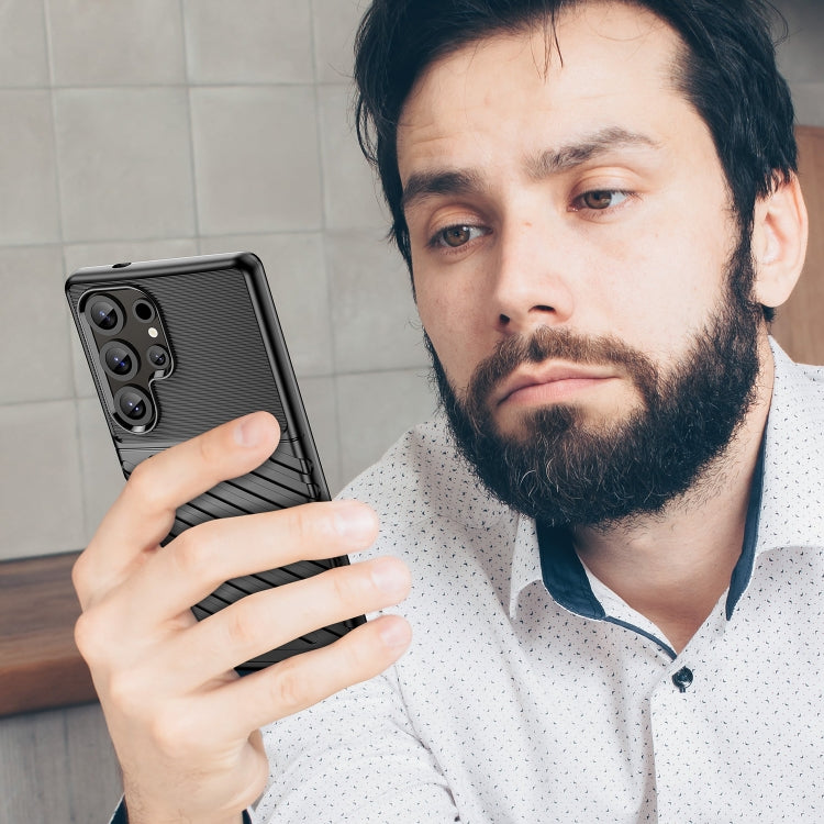 For Samsung Galaxy S25 Ultra 5G Thunderbolt Shockproof TPU Phone Case(Black) by buy2fix