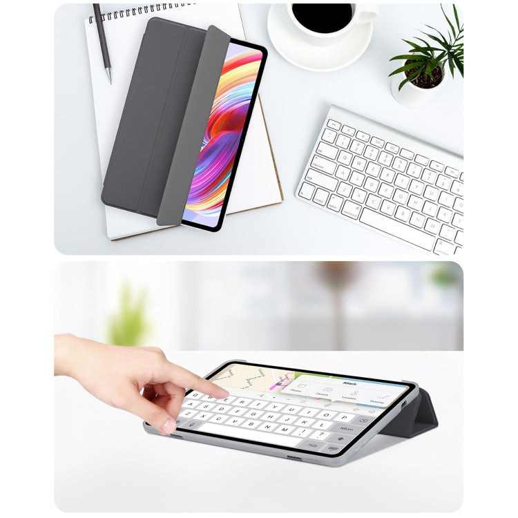 For Teclast M40 Pro 3-Fold Holder Folio Leather Tablet Smart Case(Grey) - Teclast by TECLAST | Online Shopping UK | buy2fix