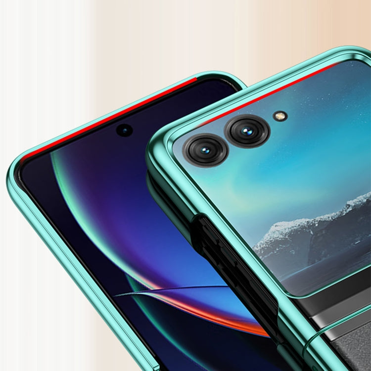 For Motorola Razr 50 Full Coverage Electroplate PC Transparent Phone Case(Purple) by buy2fix