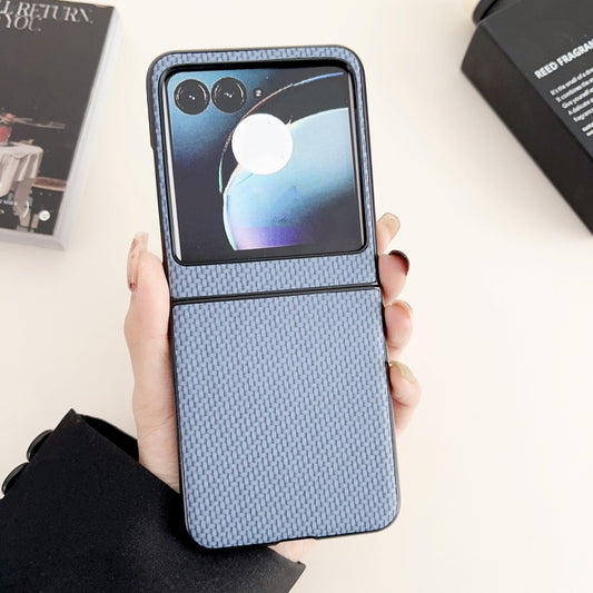 For Motorola Razr 50 Weave Texture PC Phone Case(Blue) by buy2fix
