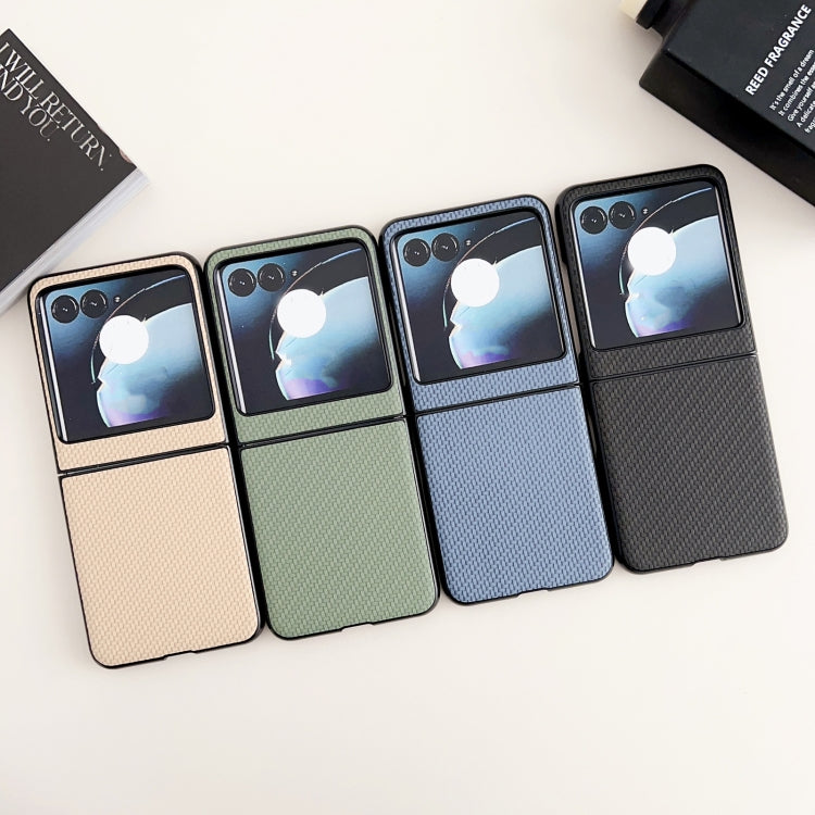 For Motorola Razr 50 Weave Texture PC Phone Case(Black) by buy2fix