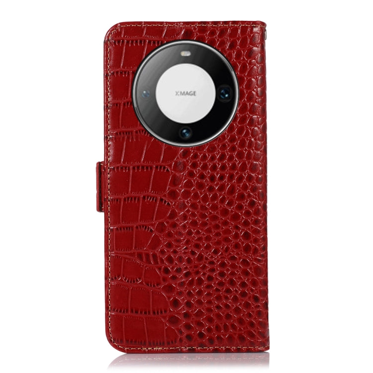 For Huawei Mate 60 Pro Crocodile Top Layer Cowhide Leather Phone Case(Red) - Huawei Cases by buy2fix | Online Shopping UK | buy2fix