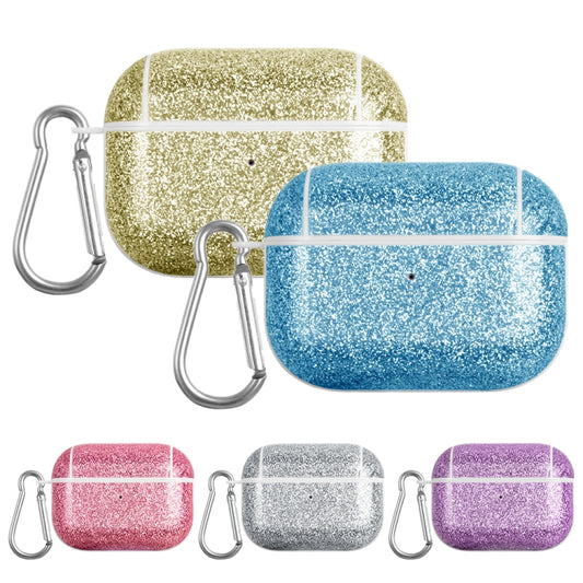 For AirPods Pro Glitter Powder Skin Texture PC TWS Earphone Case(Silver) by buy2fix