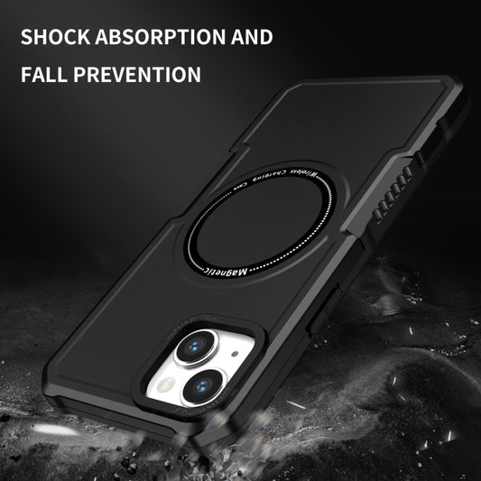 For iPhone 15 Shockproof Armor MagSafe Phone Case(Black) by buy2fix