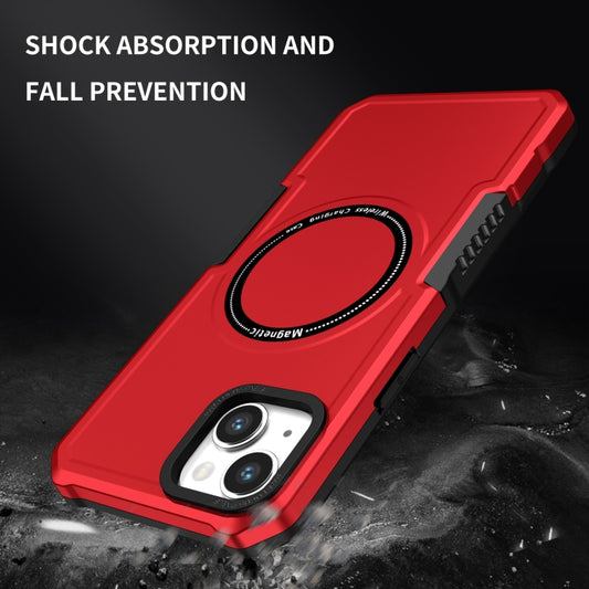 For iPhone 15 Shockproof Armor MagSafe Phone Case(Red) by buy2fix