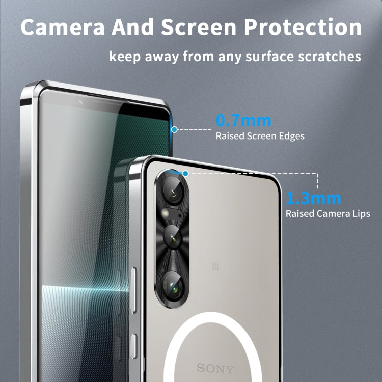 For Sony Xperia 1 VI Frosted Metal MagSafe Magnetic Phone Case(Silver) - Sony Cases by buy2fix | Online Shopping UK | buy2fix