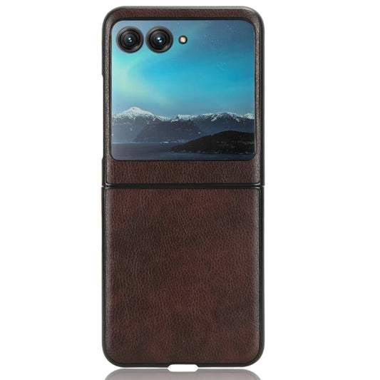 For Motorola Moto Razr 40 Ultra Litchi Texture Back Cover Phone Case(Brown) by buy2fix