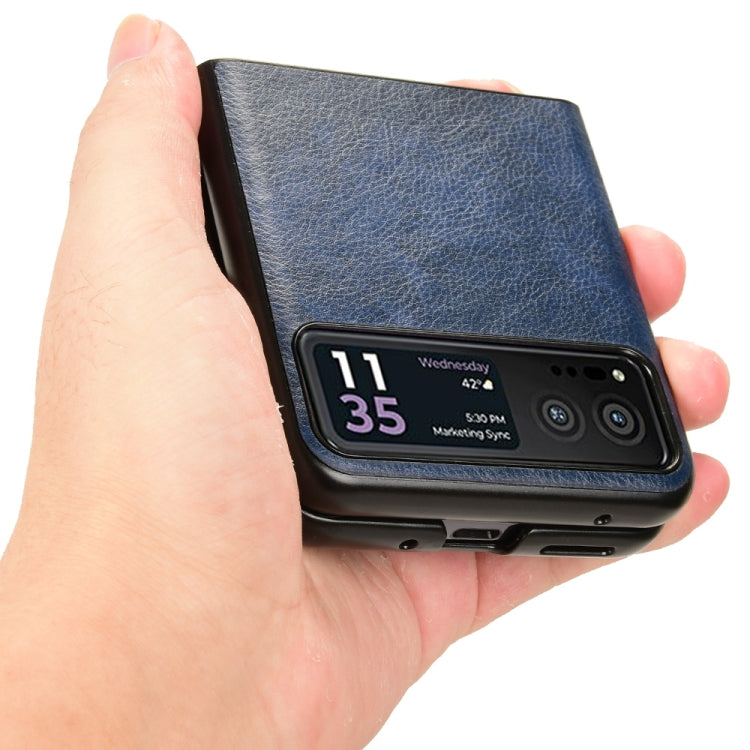 For Motorola Moto Razr 40 Litchi Texture Back Cover Phone Case(Blue) by buy2fix