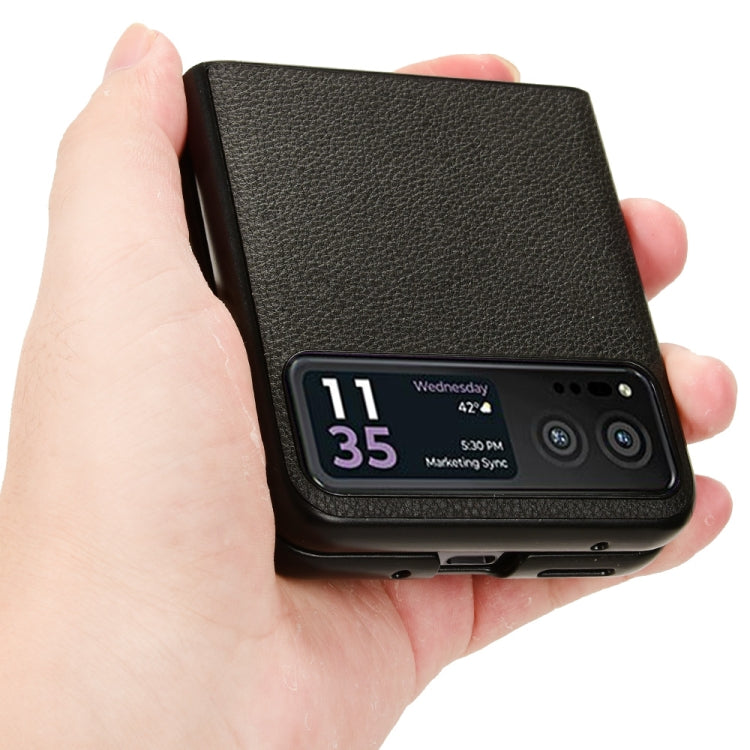 For Motorola Moto Razr 40 Litchi Texture Card Slot Phone Case(Black) - Motorola Cases by buy2fix | Online Shopping UK | buy2fix