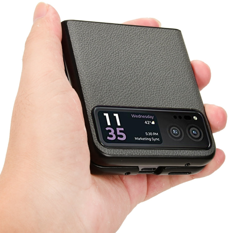 For Motorola Moto Razr 40 Litchi Texture Card Slot Phone Case(Grey) by buy2fix