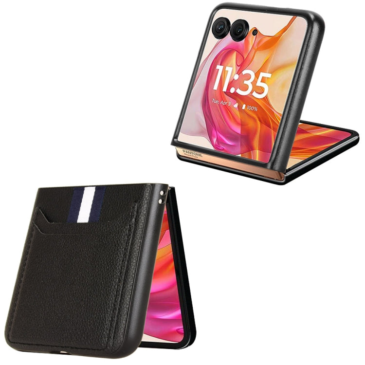 For Motorola Razr 50 Ultra Litchi Texture Card Slot Phone Case(Black) by buy2fix