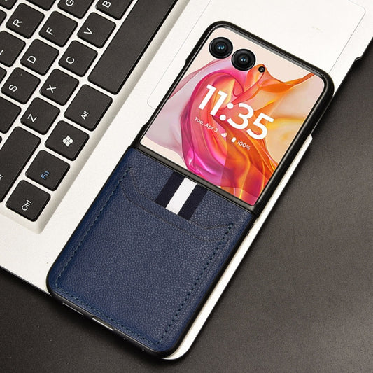 For Motorola Razr 50 Ultra Litchi Texture Card Slot Phone Case(Blue) by buy2fix