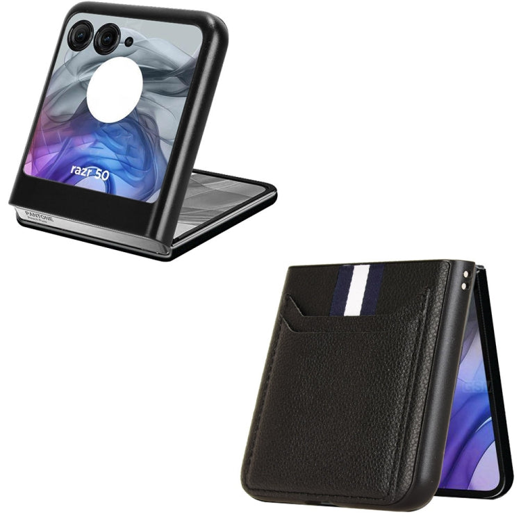 For Motorola Razr 50 Litchi Texture Card Slot Phone Case(Black) by buy2fix