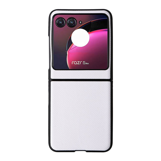 For Motorola Moto Razr 40 Ultra PU Leather PC Phone Case(White) by buy2fix