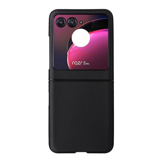 For Motorola Moto Razr 40 Ultra PU Leather PC Phone Case(Black) by buy2fix