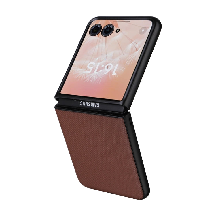 For Motorola Moto Razr 50 Ultra PU Leather PC Phone Case(Brown) by buy2fix