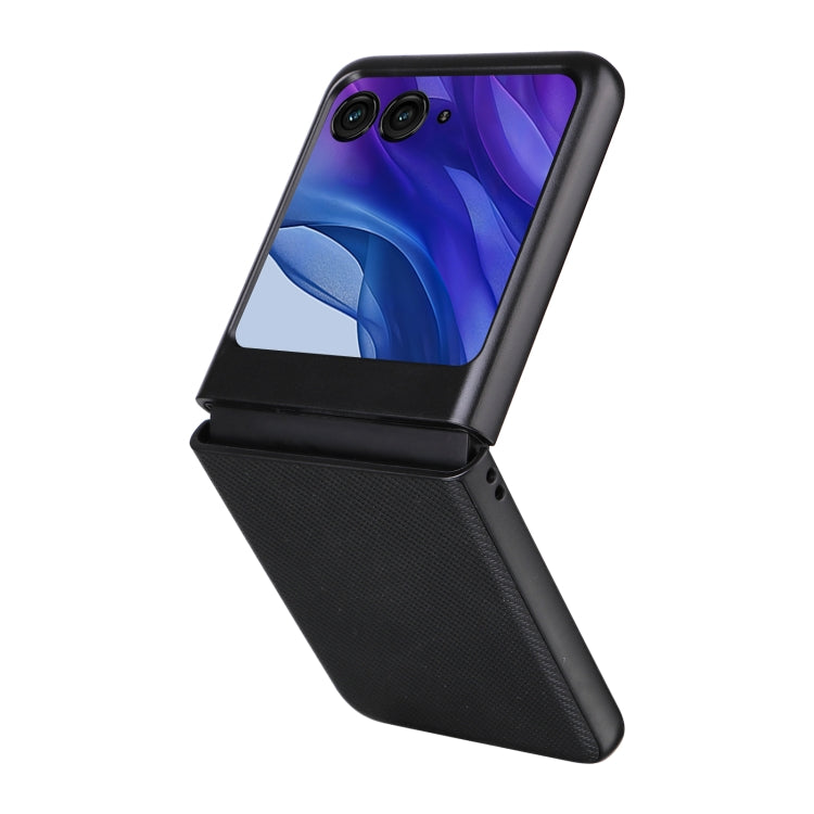 For Motorola Moto Razr 50 PU Leather PC Phone Case(Black) by buy2fix
