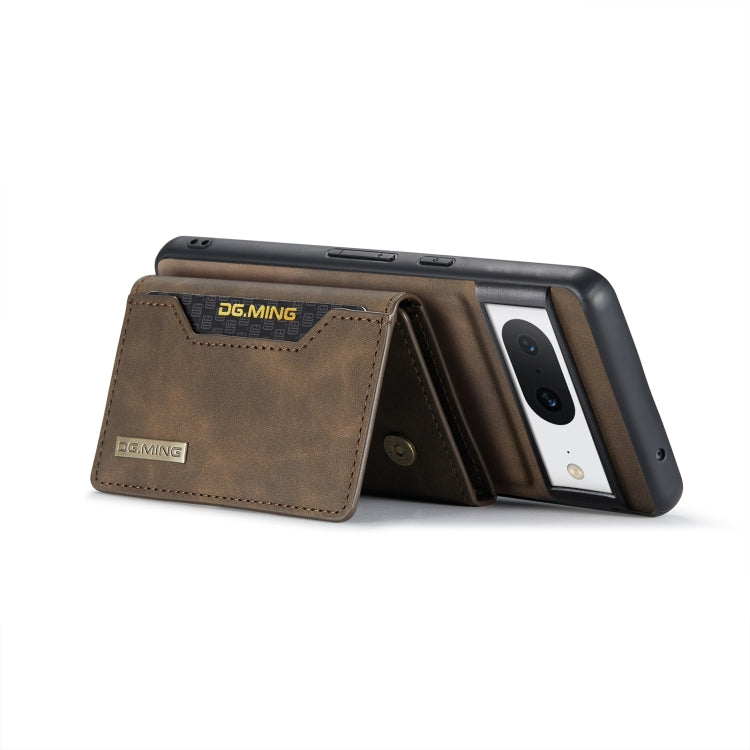 For Google Pixel 8 DG.MING M2 Series 3-Fold Multi Card Bag + Magnetic Phone Case(Coffee) - Google Cases by DG.MING | Online Shopping UK | buy2fix