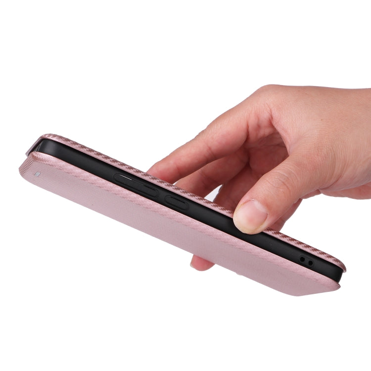 For Xiaomi Redmi K60 Ultra Carbon Fiber Texture Flip Leather Phone Case(Pink) - Xiaomi Cases by buy2fix | Online Shopping UK | buy2fix