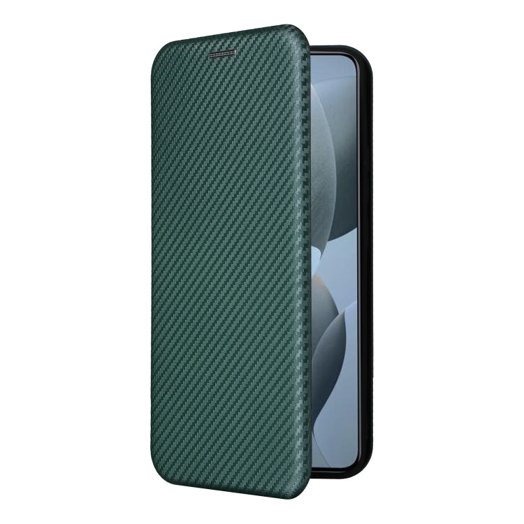 For Xiaomi Redmi K70E 5G Carbon Fiber Texture Flip Leather Phone Case(Green) - Xiaomi Cases by buy2fix | Online Shopping UK | buy2fix