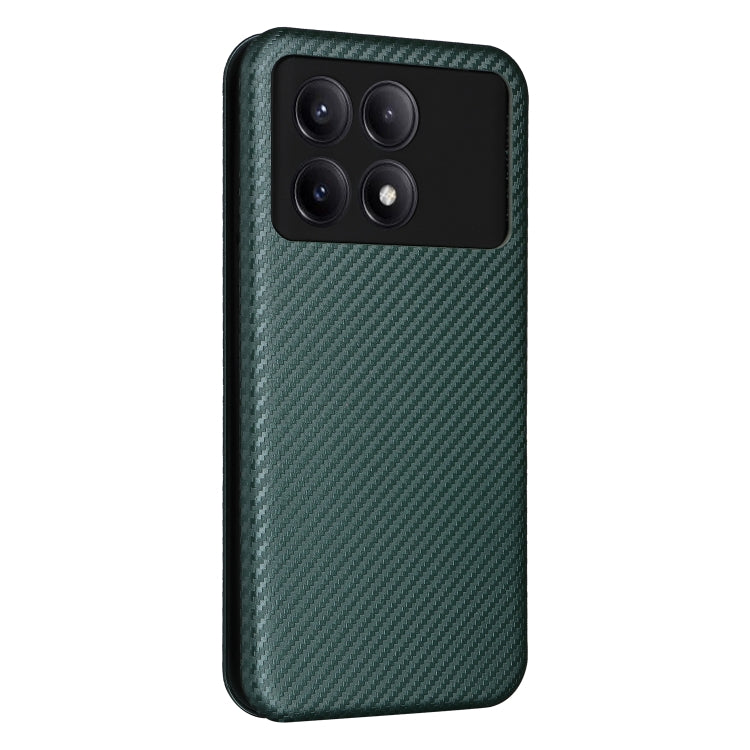 For Xiaomi Redmi K70E 5G Carbon Fiber Texture Flip Leather Phone Case(Green) - Xiaomi Cases by buy2fix | Online Shopping UK | buy2fix
