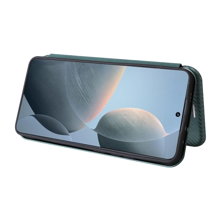 For Xiaomi Redmi K70E 5G Carbon Fiber Texture Flip Leather Phone Case(Green) - Xiaomi Cases by buy2fix | Online Shopping UK | buy2fix