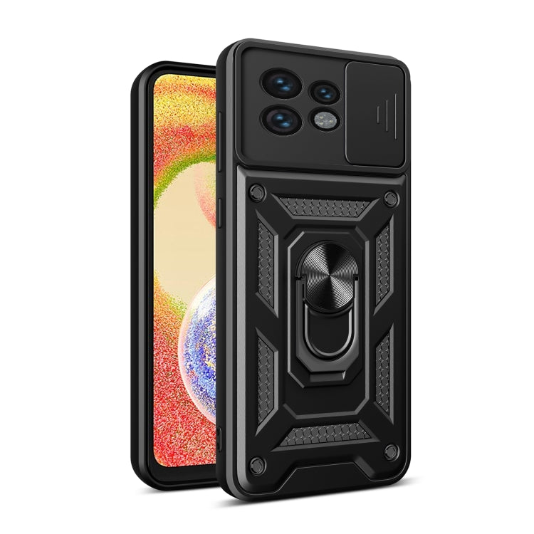 For Motorola Edge 40 Pro Sliding Camera Cover Design TPU+PC Phone Case(Black) - Motorola Cases by buy2fix | Online Shopping UK | buy2fix