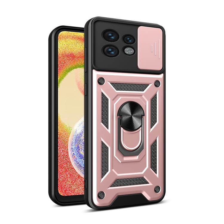 For Motorola Edge 40 Pro Sliding Camera Cover Design TPU+PC Phone Case(Rose Gold) - Motorola Cases by buy2fix | Online Shopping UK | buy2fix
