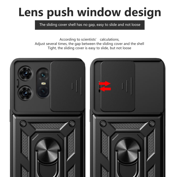 For Motorola Edge 50 Pro Global Sliding Camera Cover Design TPU+PC Phone Case(Gold) - Motorola Cases by buy2fix | Online Shopping UK | buy2fix