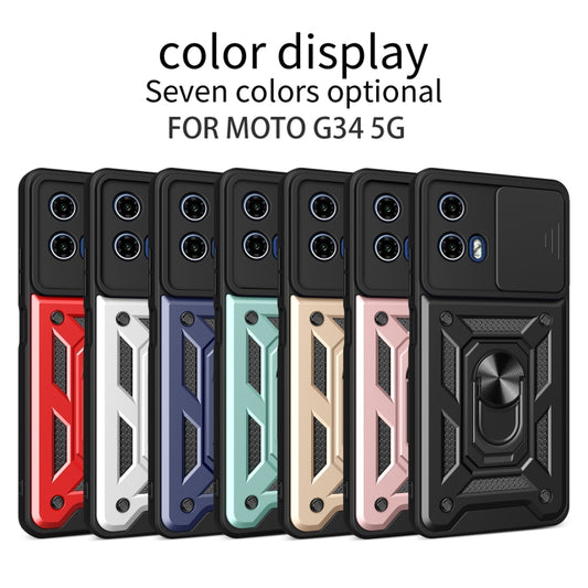 For Motorola Moto G34 5G Sliding Camera Cover Design TPU+PC Phone Case(Red) by buy2fix