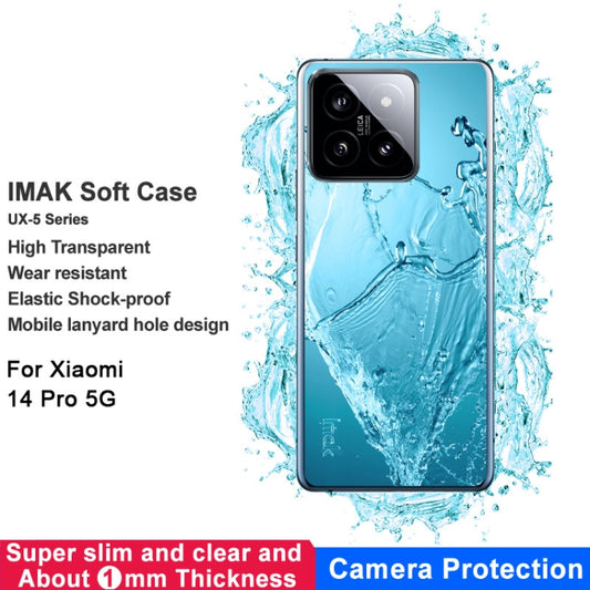 For Xiaomi 14 Pro 5G imak UX-5 Series Transparent Shockproof TPU Protective Case(Transparent) by imak