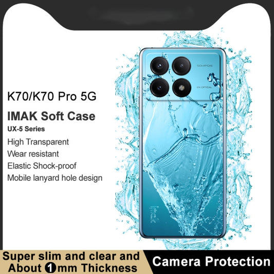 For Xiaomi Redmi K70 5G/K70 Pro 5G imak UX-5 Series Transparent Shockproof TPU Protective Case(Transparent) by imak