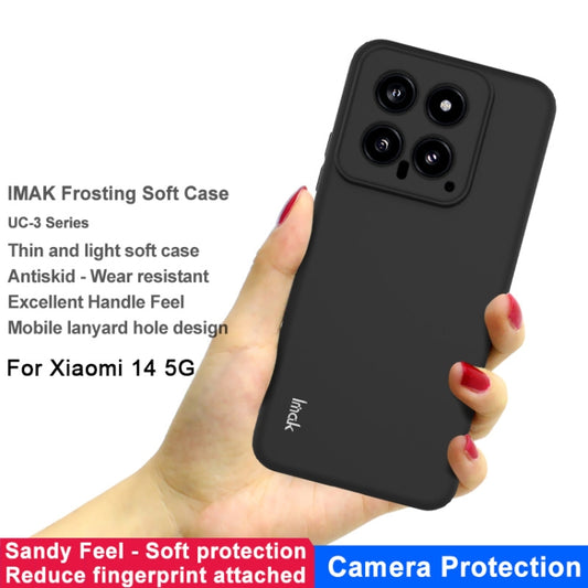 For Xiaomi 14 5G IMAK UC-3 Series Shockproof Frosted TPU Protective Phone Case(Black) by imak