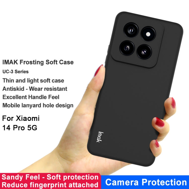 For Xiaomi 14 Pro 5G IMAK UC-3 Series Shockproof Frosted TPU Protective Phone Case(Black) - Xiaomi 14 Pro Cases by imak | Online Shopping UK | buy2fix