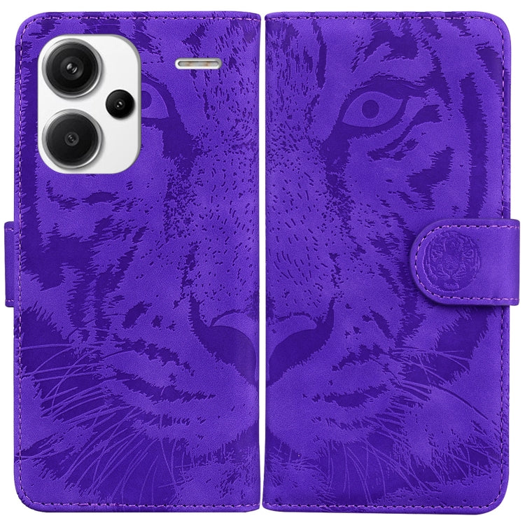 For Xiaomi Redmi Note 13 Pro+ 5G Tiger Embossing Pattern Leather Phone Case(Purple) - Xiaomi Cases by buy2fix | Online Shopping UK | buy2fix