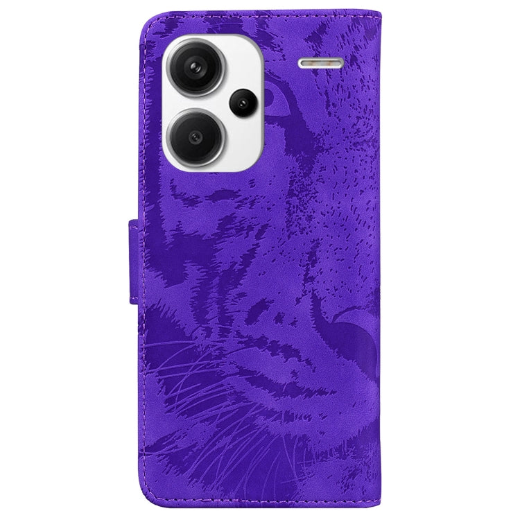 For Xiaomi Redmi Note 13 Pro+ 5G Tiger Embossing Pattern Leather Phone Case(Purple) - Xiaomi Cases by buy2fix | Online Shopping UK | buy2fix