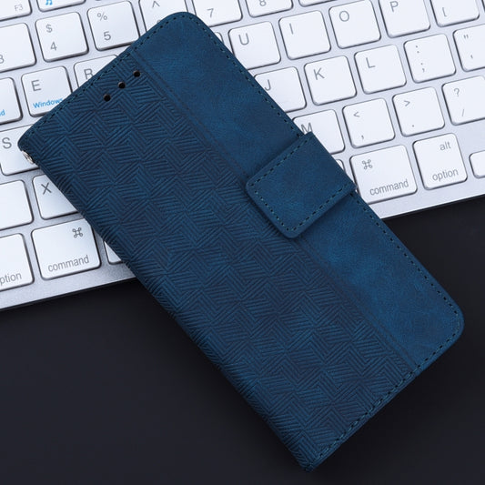 For iPhone 16e Geometric Embossed Leather Phone Case(Blue) by buy2fix